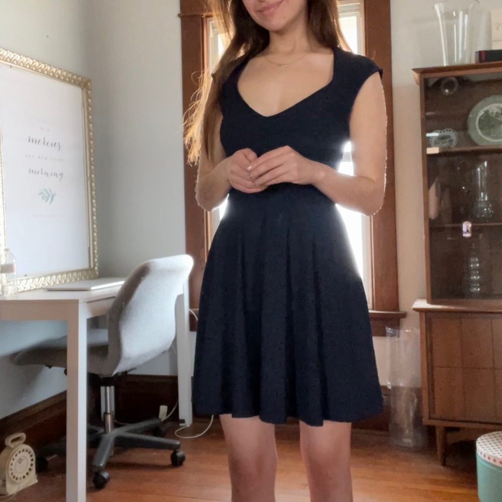Navy Blue Lace Dress